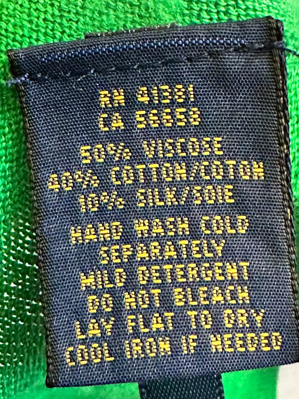 Ralph Lauren Kelly Green Draped Open Cardigan Silk Mix EUC L - Picture 4 of 4